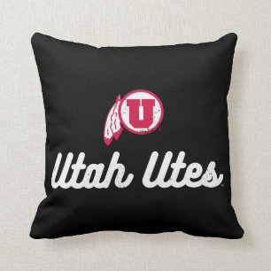 University of Utah Vintage Script Utes Throw Pillow