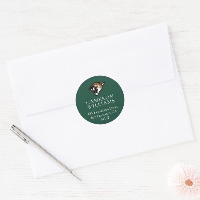 University of Vermont Catamount Classic Round Sticker (Envelope)