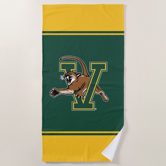 University of Vermont Catamount V Beach Towel (Front)