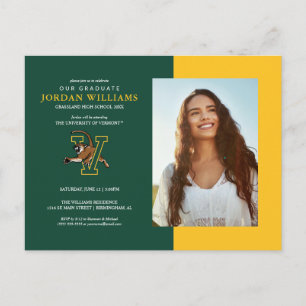 University of Vermont Catamount V Graduation Announcement Postcard