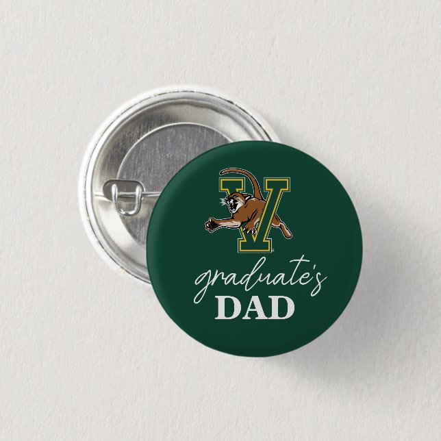 University of Vermont Catamount V Graduation Button (Front & Back)