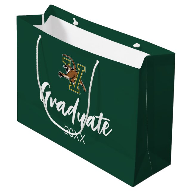 University of Vermont Catamount V Graduation Large Gift Bag (Front Angled)