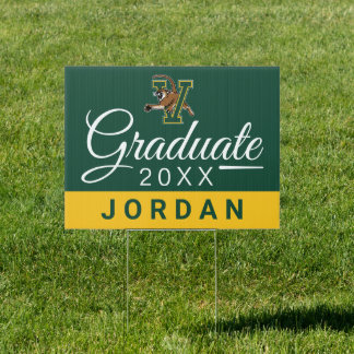 University of Vermont Catamount V Graduation Sign