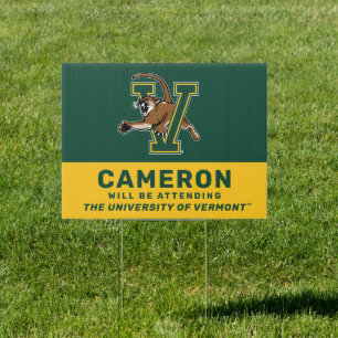 University of Vermont Catamount V Graduation Sign