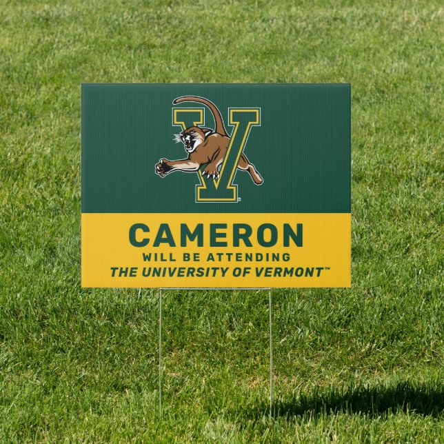 University of Vermont Catamount V Graduation Sign (Insitu)