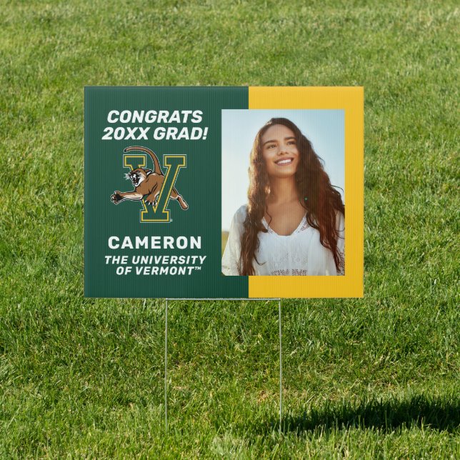 University of Vermont Catamount V Graduation Sign (Insitu)
