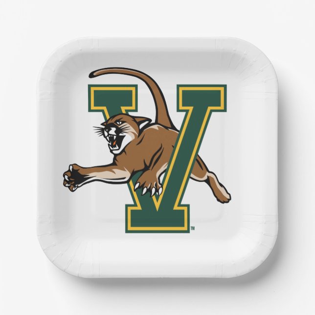 University of Vermont Catamount V Paper Plates (Front)