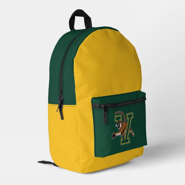 University of Vermont Catamount V Printed Backpack (Back Corner Left)