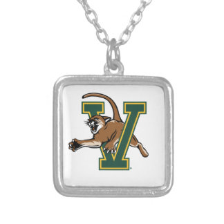 University of Vermont Catamount V Silver Plated Necklace