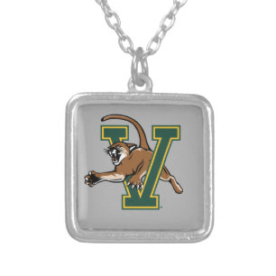 University of Vermont Catamount V Silver Plated Necklace