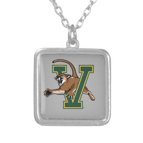 University of Vermont Catamount V Silver Plated Necklace