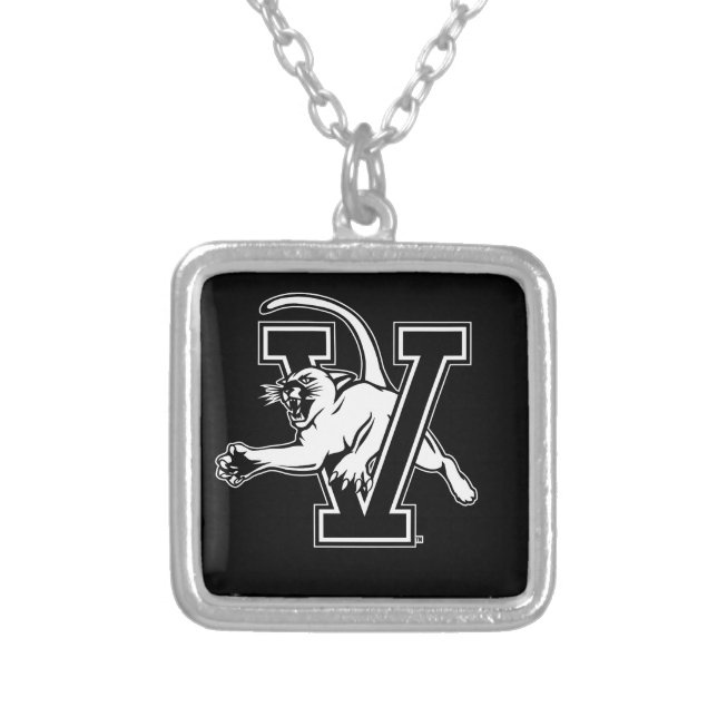 University of Vermont Catamount V Silver Plated Necklace (Front)