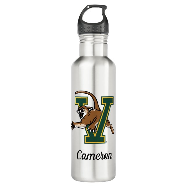 University of Vermont Catamount V Stainless Steel Water Bottle (Front)
