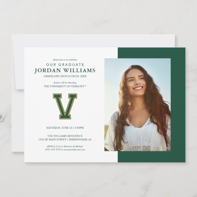 University of Vermont V Announcement (Front)