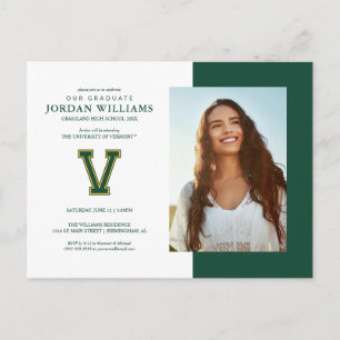University of Vermont V Announcement Postcard