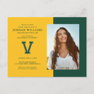 University of Vermont V Announcement Postcard