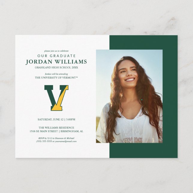 University of Vermont | V Announcement Postcard (Front)