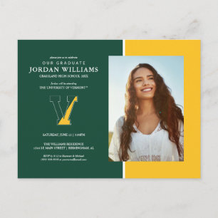 University of Vermont   V Announcement Postcard