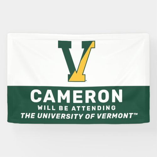 University of Vermont  V Banner