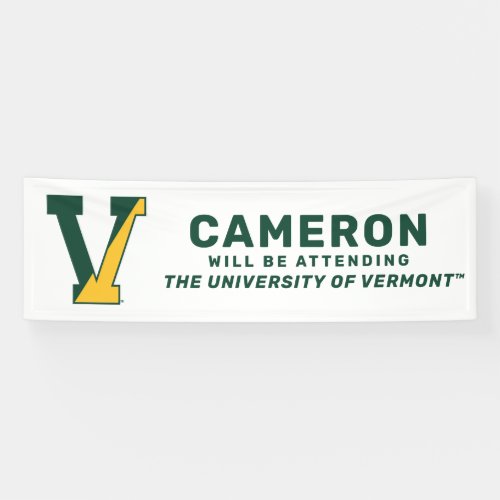 University of Vermont  V Banner