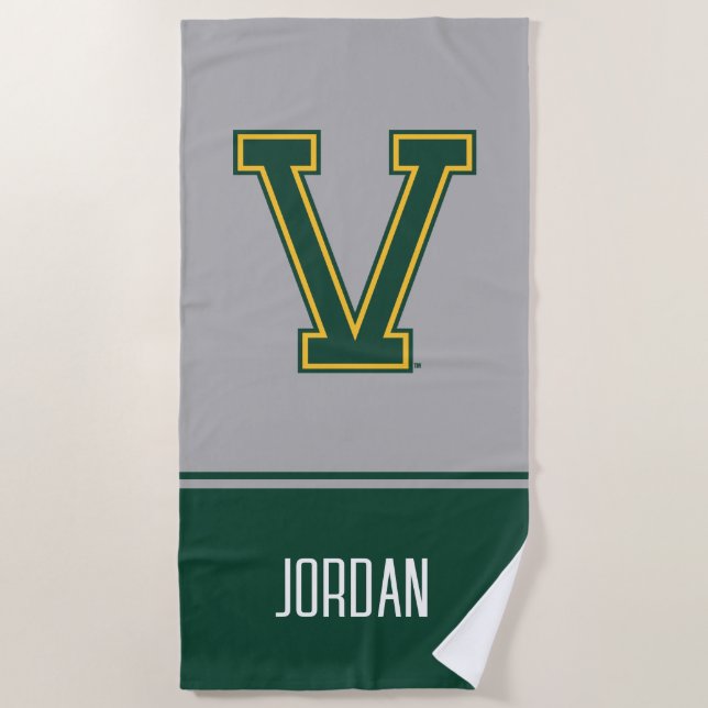 University of Vermont V Beach Towel (Front)