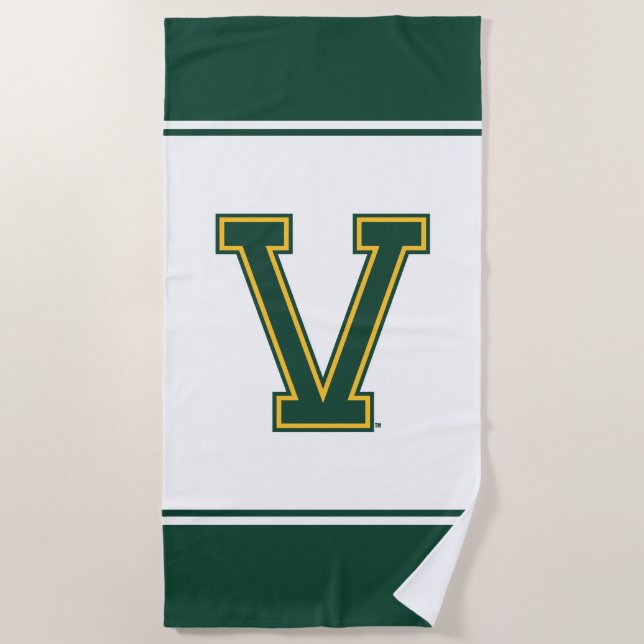 University of Vermont V Beach Towel (Front)
