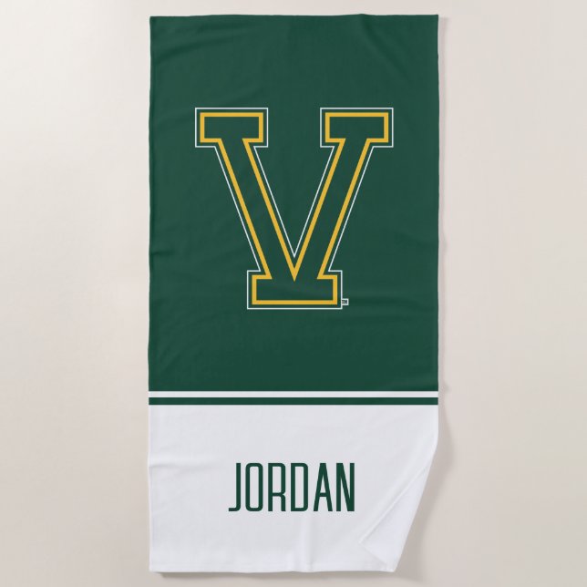University of Vermont V Beach Towel (Front)