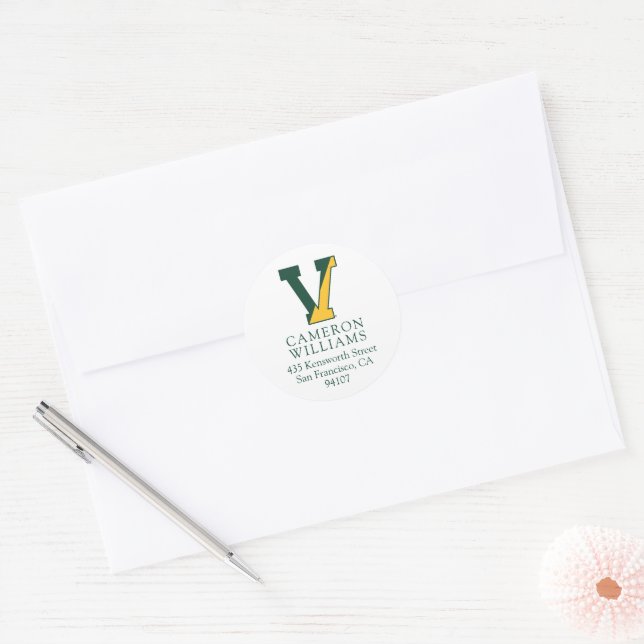 University of Vermont | V Classic Round Sticker (Envelope)