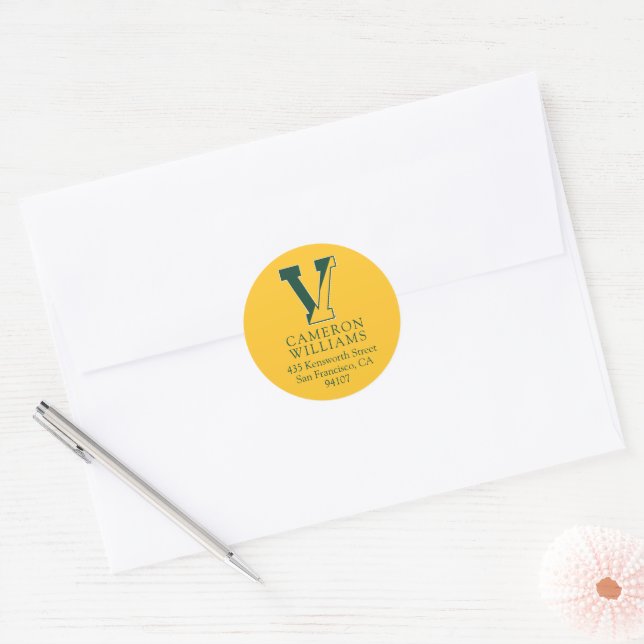 University of Vermont | V Classic Round Sticker (Envelope)