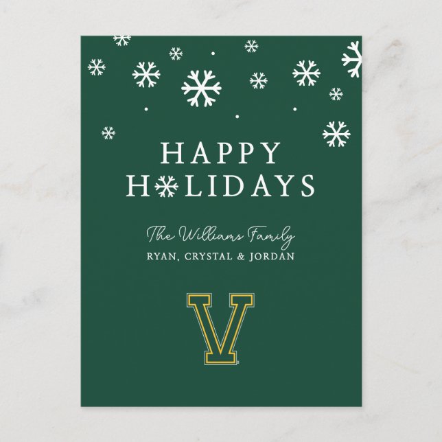 University of Vermont V Holiday Postcard (Front)