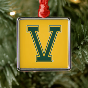 University of Vermont V Metal Ornament