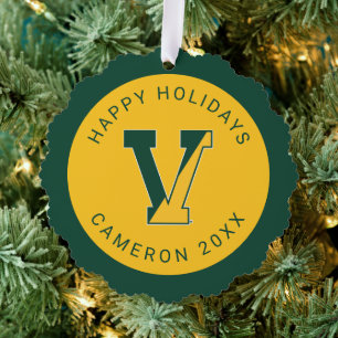 University of Vermont V Ornament Card
