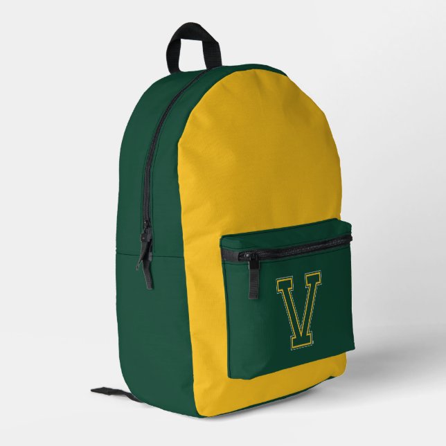 University of Vermont V Printed Backpack (Back Corner Left)