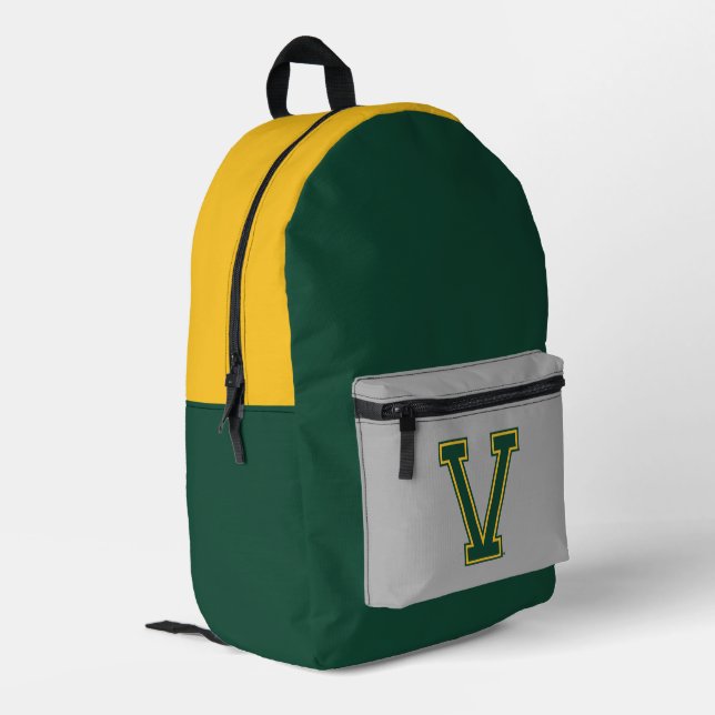 University of Vermont | V Printed Backpack (Back Corner Left)
