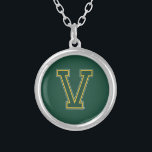University of Vermont V Silver Plated Necklace<br><div class="desc">Check out these University of Vermont designs! Show off your Catamount pride with these new University products. These make the perfect gifts for the UVM student,  alumni,  family,  friend or fan in your life. All of these Zazzle products are customizable with your name,  class year,  or club. Go Catamounts!</div>