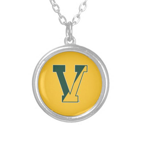 University of Vermont  V Silver Plated Necklace