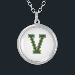 University of Vermont V Silver Plated Necklace<br><div class="desc">Check out these University of Vermont designs! Show off your Catamount pride with these new University products. These make the perfect gifts for the UVM student,  alumni,  family,  friend or fan in your life. All of these Zazzle products are customizable with your name,  class year,  or club. Go Catamounts!</div>