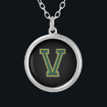 University of Vermont V Silver Plated Necklace<br><div class="desc">Check out these University of Vermont designs! Show off your Catamount pride with these new University products. These make the perfect gifts for the UVM student,  alumni,  family,  friend or fan in your life. All of these Zazzle products are customizable with your name,  class year,  or club. Go Catamounts!</div>