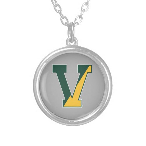 University of Vermont  V Silver Plated Necklace