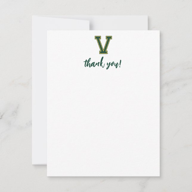 University of Vermont V Thank You Card (Front)