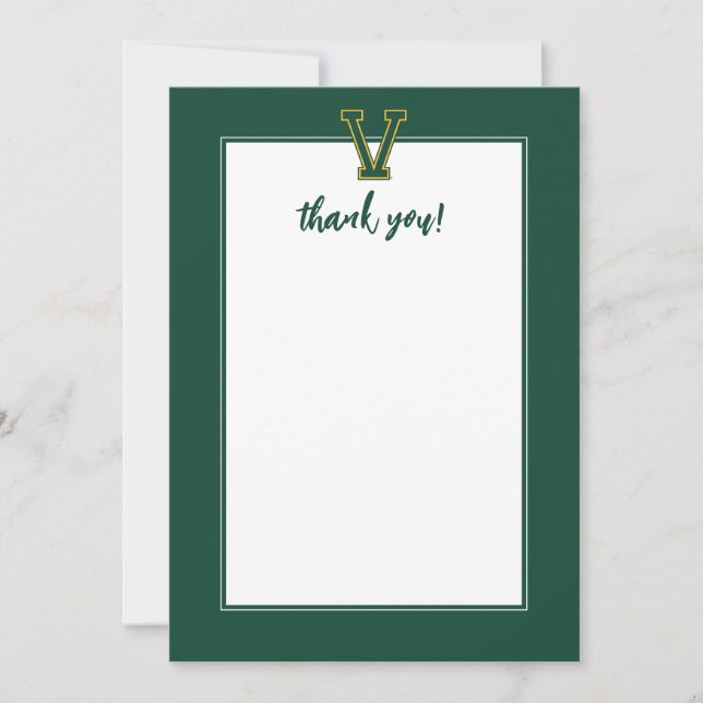 University of Vermont V Thank You Card (Front)