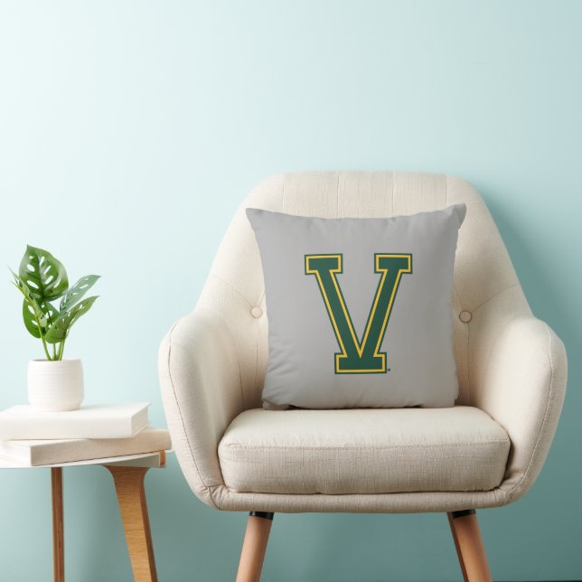 University of Vermont V Throw Pillow (Chair)