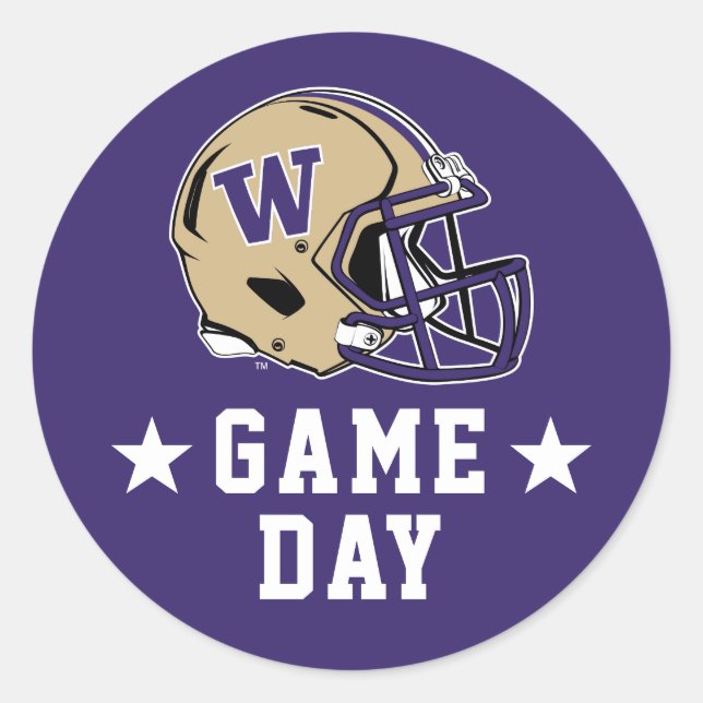 University of Washington Game Day Classic Round Sticker (Front)