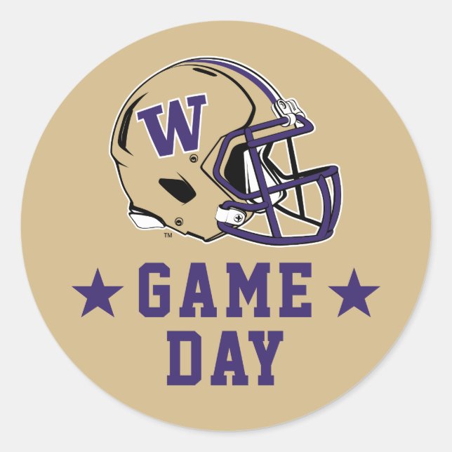 University of Washington Game Day Classic Round Sticker (Front)