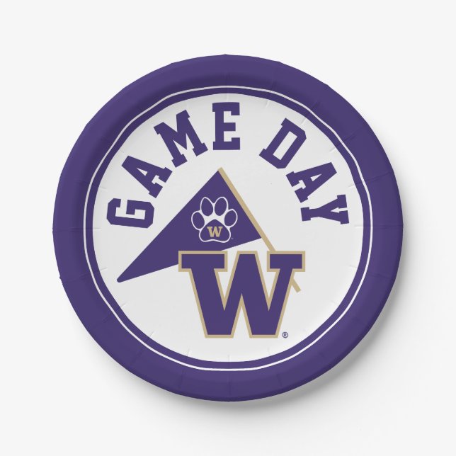 University of Washington Game Day Paper Plates (Front)