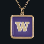 University of Washington Gold Plated Necklace<br><div class="desc">Check out these official University of Washington Logo products! Show your Husky pride by getting your Washington gear here. These products will allow you to take your Huskies spirit with you wherever you go!</div>