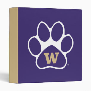 University of Washington Purple & Gold Husky Paw 3 Ring Binder