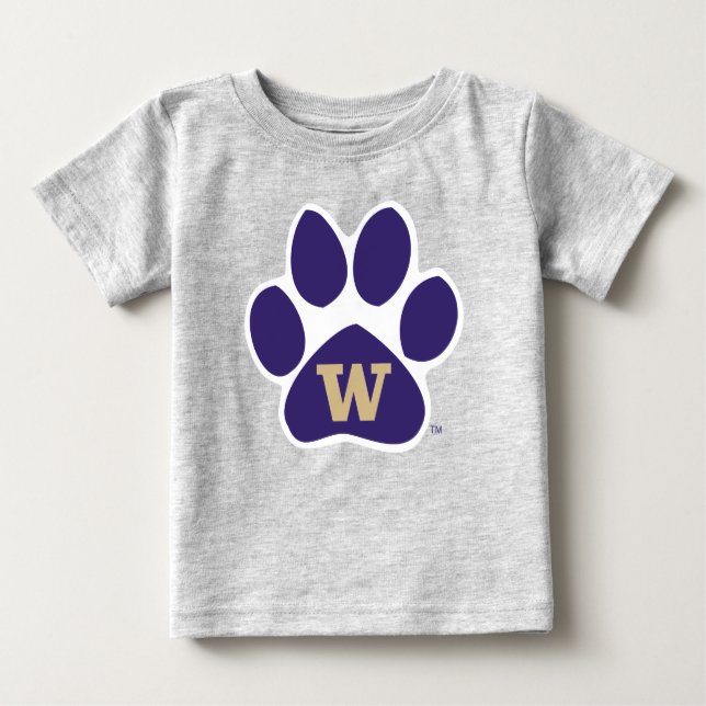 University of Washington Purple & Gold Husky Paw Baby T-Shirt (Front)