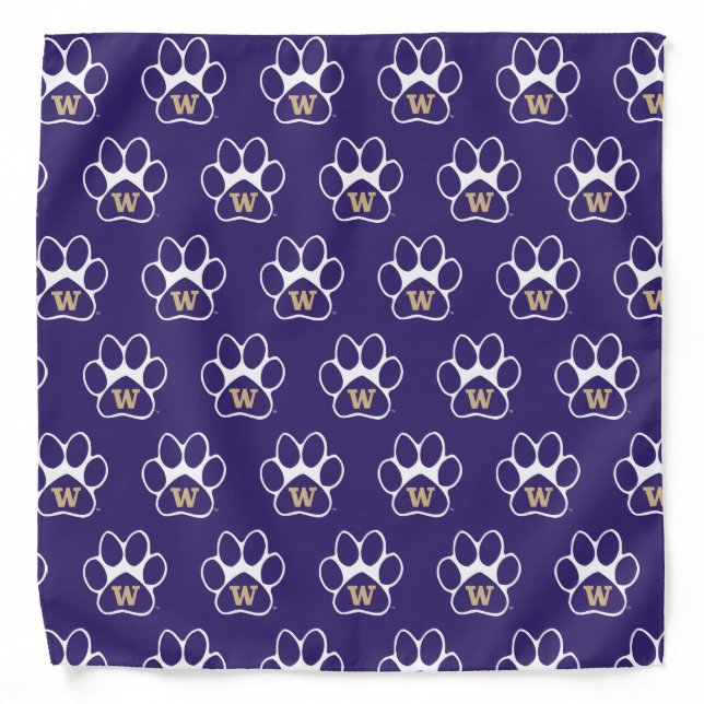 University of Washington Purple & Gold Husky Paw Bandana (Front)