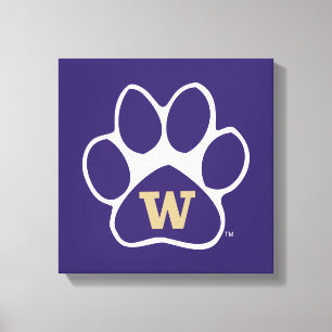 University of Washington Purple & Gold Husky Paw Canvas Print